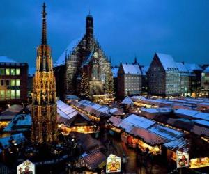 Puzzle Christkindl Νυρεμβέργη Αγοράς Γερμανία Βαυαρία